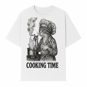 Cat Chef Cooking Time T-Shirt - Funny Cat Lover Gift, Culinary Humor, Kitchen Apparel for Animal Lovers, Unique Cooking Design - T-shirt 1758181713636.jpg