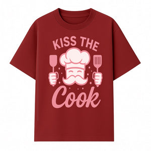 Kiss the Cook Chef Apron with Mustache Graphic - Fun Kitchen Gift for Home Cooks or BBQ Lovers - T-shirt 1758181713808.jpg