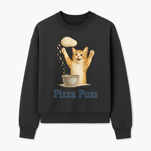 Cute Pizza Cat Art Print - Pizza Puss - Adorable Orange Kitten Baking, Fun Kitchen Decor, Perfect Gift for Cat Lovers - Sweatshirt 1758181714167.jpg