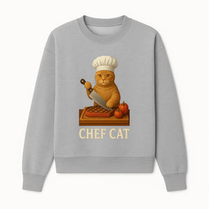 Chef Cat Cooking Illustration with Knife, Cute Cat Chef Design for Kitchen Decor, Pet Lovers Gift, Culinary Art Prints - Sweatshirt 1758181714200.jpg