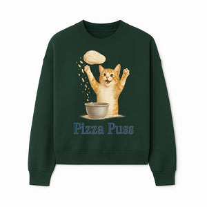 Cute Pizza Cat Art Print - Pizza Puss - Adorable Orange Kitten Baking, Fun Kitchen Decor, Perfect Gift for Cat Lovers - Sweatshirt 1758181714318.jpg