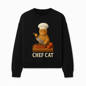 Chef Cat Cooking Illustration with Knife, Cute Cat Chef Design for Kitchen Decor, Pet Lovers Gift, Culinary Art Prints - Sweatshirt 1758181714347.jpg