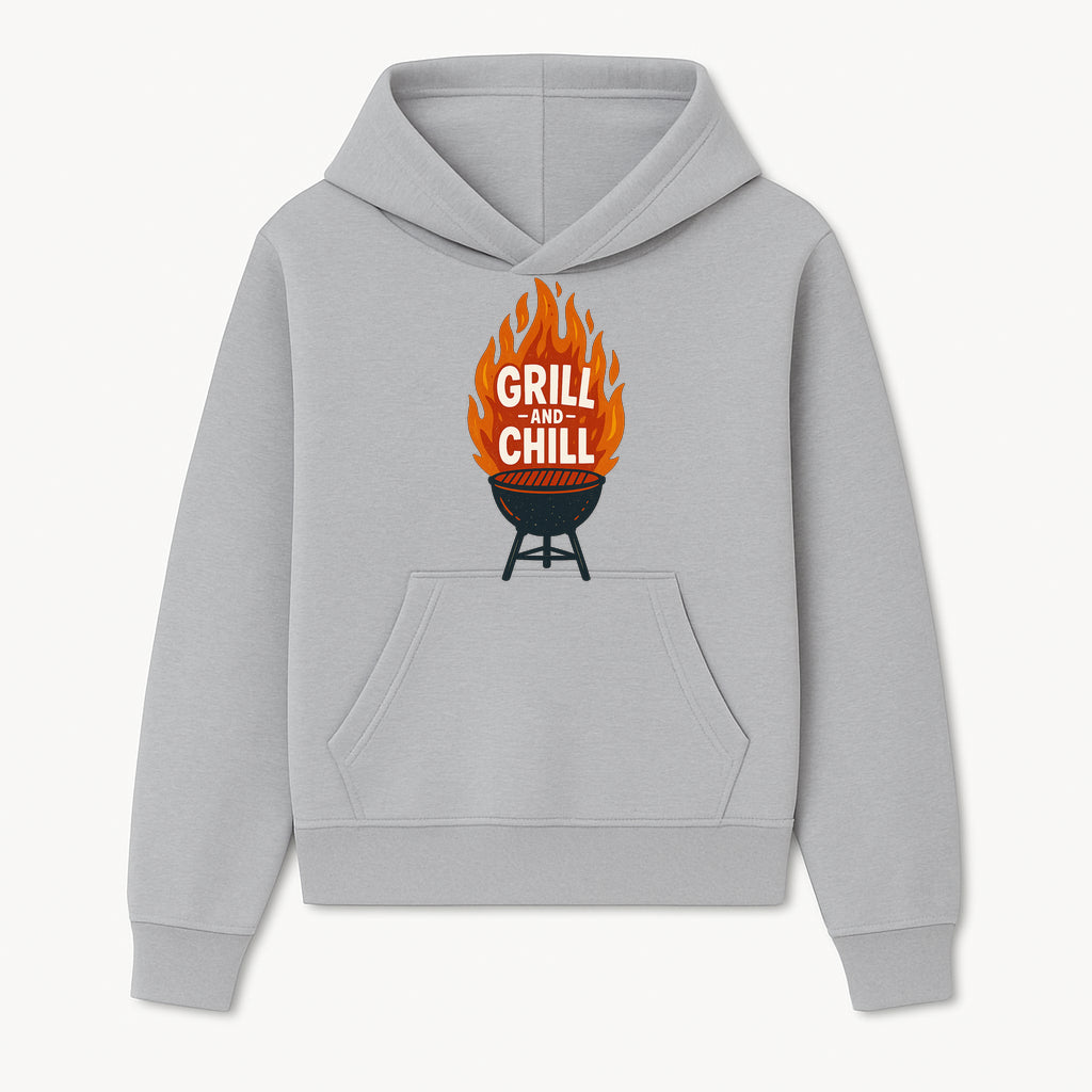 Grill and Chill BBQ Design Shirt, Funny Summer Cooking Apparel, Outdoor Picnic Gift, Grilling Lover Tee, Barbecue Party Clothing - Hoodie 1758181714441.jpg