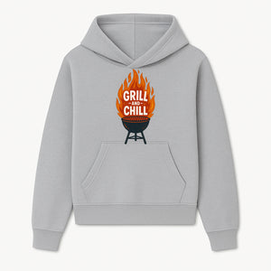 Grill and Chill BBQ Design Shirt, Funny Summer Cooking Apparel, Outdoor Picnic Gift, Grilling Lover Tee, Barbecue Party Clothing - Hoodie 1758181714441.jpg
