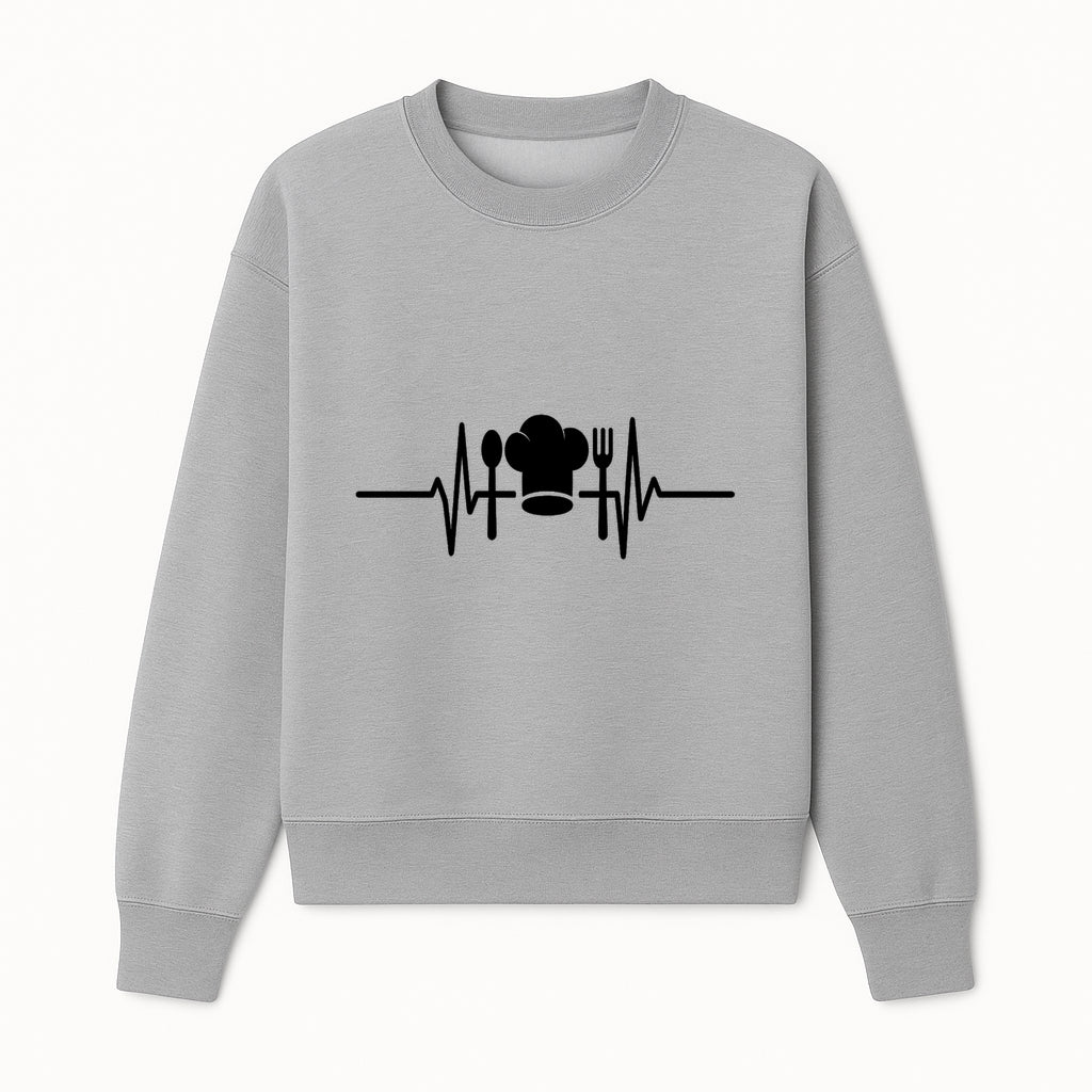 Chef Heartbeat Kitchen Decor | Spoon Fork Cooking Graphic Tee | Culinary Passion Gift for Chefs, Foodies, and Cooks - Sweatshirt 1758181714558.jpg