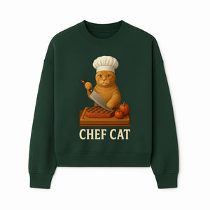 Chef Cat Cooking Illustration with Knife, Cute Cat Chef Design for Kitchen Decor, Pet Lovers Gift, Culinary Art Prints - Sweatshirt 1758181714603.jpg