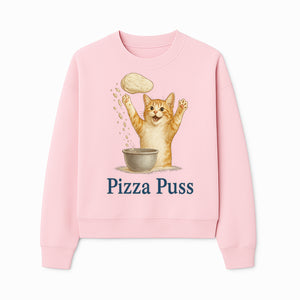 Cute Pizza Cat Art Print - Pizza Puss - Adorable Orange Kitten Baking, Fun Kitchen Decor, Perfect Gift for Cat Lovers - Sweatshirt 1758181714703.jpg