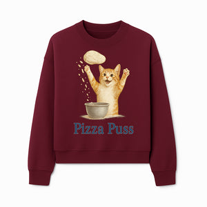 Cute Pizza Cat Art Print - Pizza Puss - Adorable Orange Kitten Baking, Fun Kitchen Decor, Perfect Gift for Cat Lovers - Sweatshirt 1758181714863.jpg