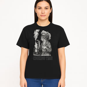 Cat Chef Cooking Time T-Shirt - Funny Cat Lover Gift, Culinary Humor, Kitchen Apparel for Animal Lovers, Unique Cooking Design - T-shirt 1758181714902.jpg