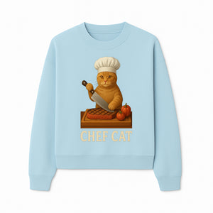 Chef Cat Cooking Illustration with Knife, Cute Cat Chef Design for Kitchen Decor, Pet Lovers Gift, Culinary Art Prints - Sweatshirt 1758181714941.jpg