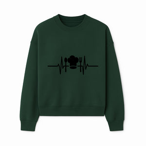 Chef Heartbeat Kitchen Decor | Spoon Fork Cooking Graphic Tee | Culinary Passion Gift for Chefs, Foodies, and Cooks - Sweatshirt 1758181715016.jpg