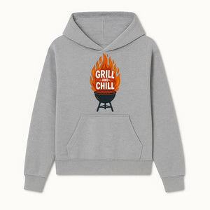 Grill and Chill BBQ Design Shirt, Funny Summer Cooking Apparel, Outdoor Picnic Gift, Grilling Lover Tee, Barbecue Party Clothing - Hoodie 1758181715033.jpg