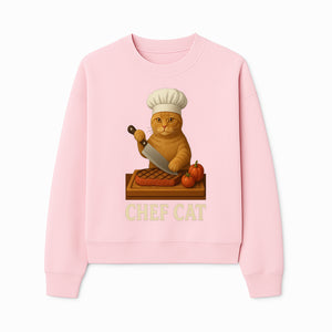 Chef Cat Cooking Illustration with Knife, Cute Cat Chef Design for Kitchen Decor, Pet Lovers Gift, Culinary Art Prints - Sweatshirt 1758181715102.jpg