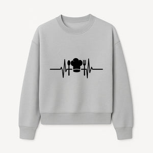 Chef Heartbeat Kitchen Decor | Spoon Fork Cooking Graphic Tee | Culinary Passion Gift for Chefs, Foodies, and Cooks - Sweatshirt 1758181715137.jpg