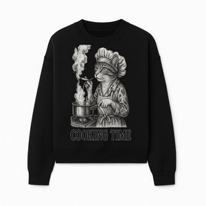 Cat Chef Cooking Time T-Shirt - Funny Cat Lover Gift, Culinary Humor, Kitchen Apparel for Animal Lovers, Unique Cooking Design - Sweatshirt 1758181715199.jpg