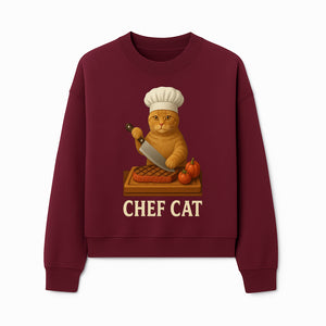 Chef Cat Cooking Illustration with Knife, Cute Cat Chef Design for Kitchen Decor, Pet Lovers Gift, Culinary Art Prints - Sweatshirt 1758181715231.jpg