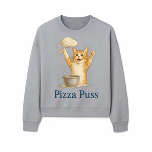 Cute Pizza Cat Art Print - Pizza Puss - Adorable Orange Kitten Baking, Fun Kitchen Decor, Perfect Gift for Cat Lovers - Sweatshirt 1758181715288.jpg