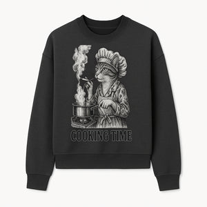 Cat Chef Cooking Time T-Shirt - Funny Cat Lover Gift, Culinary Humor, Kitchen Apparel for Animal Lovers, Unique Cooking Design - Sweatshirt 1758181715345.jpg
