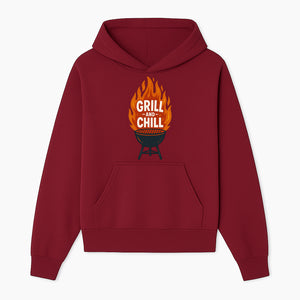 Grill and Chill BBQ Design Shirt, Funny Summer Cooking Apparel, Outdoor Picnic Gift, Grilling Lover Tee, Barbecue Party Clothing - Hoodie 1758181715444.jpg