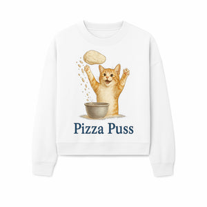Cute Pizza Cat Art Print - Pizza Puss - Adorable Orange Kitten Baking, Fun Kitchen Decor, Perfect Gift for Cat Lovers - Sweatshirt 1758181715460.jpg