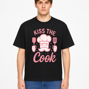 Kiss the Cook Chef Apron with Mustache Graphic - Fun Kitchen Gift for Home Cooks or BBQ Lovers - T-shirt 1758181715558.jpg