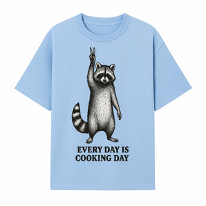 Raccoon Every Day is Cooking Day Art Print, Kitchen Decor, Whimsical Animal Illustration, Fun Cooking Gift, Wall Art, Home Decor - T-shirt 1758181715592.jpg