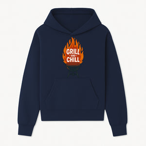 Grill and Chill BBQ Design Shirt, Funny Summer Cooking Apparel, Outdoor Picnic Gift, Grilling Lover Tee, Barbecue Party Clothing - Hoodie 1758181715618.jpg