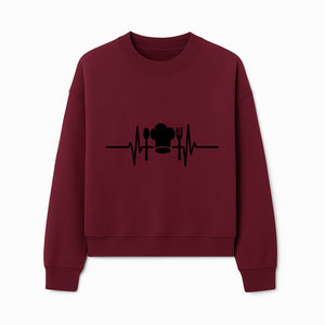Chef Heartbeat Kitchen Decor | Spoon Fork Cooking Graphic Tee | Culinary Passion Gift for Chefs, Foodies, and Cooks - Sweatshirt 1758181715638.jpg