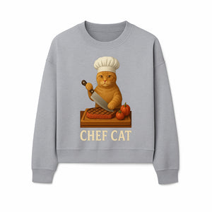 Chef Cat Cooking Illustration with Knife, Cute Cat Chef Design for Kitchen Decor, Pet Lovers Gift, Culinary Art Prints - Sweatshirt 1758181715684.jpg