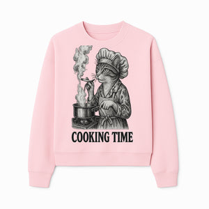 Cat Chef Cooking Time T-Shirt - Funny Cat Lover Gift, Culinary Humor, Kitchen Apparel for Animal Lovers, Unique Cooking Design - Sweatshirt 1758181715865.jpg