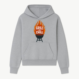 Grill and Chill BBQ Design Shirt, Funny Summer Cooking Apparel, Outdoor Picnic Gift, Grilling Lover Tee, Barbecue Party Clothing - Hoodie 1758181715903.jpg
