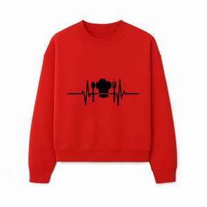 Chef Heartbeat Kitchen Decor | Spoon Fork Cooking Graphic Tee | Culinary Passion Gift for Chefs, Foodies, and Cooks - Sweatshirt 1758181715904.jpg