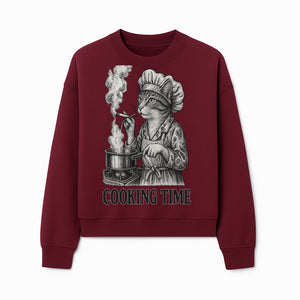 Cat Chef Cooking Time T-Shirt - Funny Cat Lover Gift, Culinary Humor, Kitchen Apparel for Animal Lovers, Unique Cooking Design - Sweatshirt 1758181716017.jpg