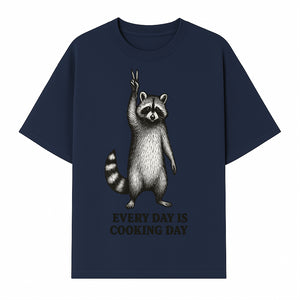 Raccoon Every Day is Cooking Day Art Print, Kitchen Decor, Whimsical Animal Illustration, Fun Cooking Gift, Wall Art, Home Decor - T-shirt 1758181716063.jpg