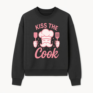 Kiss the Cook Chef Apron with Mustache Graphic - Fun Kitchen Gift for Home Cooks or BBQ Lovers - Sweatshirt 1758181716116.jpg