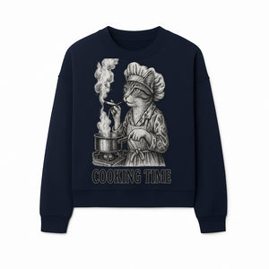 Cat Chef Cooking Time T-Shirt - Funny Cat Lover Gift, Culinary Humor, Kitchen Apparel for Animal Lovers, Unique Cooking Design - Sweatshirt 1758181716163.jpg