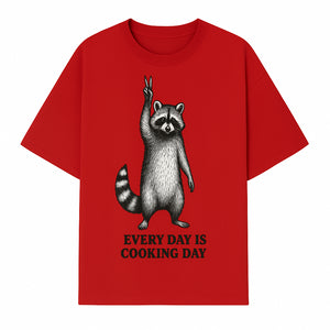 Raccoon Every Day is Cooking Day Art Print, Kitchen Decor, Whimsical Animal Illustration, Fun Cooking Gift, Wall Art, Home Decor - T-shirt 1758181716233.jpg