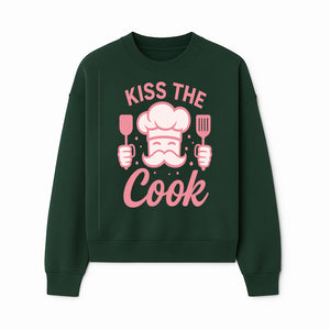 Kiss the Cook Chef Apron with Mustache Graphic - Fun Kitchen Gift for Home Cooks or BBQ Lovers - Sweatshirt 1758181716261.jpg