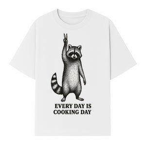 Raccoon Every Day is Cooking Day Art Print, Kitchen Decor, Whimsical Animal Illustration, Fun Cooking Gift, Wall Art, Home Decor - T-shirt 1758181716484.jpg