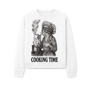 Cat Chef Cooking Time T-Shirt - Funny Cat Lover Gift, Culinary Humor, Kitchen Apparel for Animal Lovers, Unique Cooking Design - Sweatshirt 1758181716582.jpg
