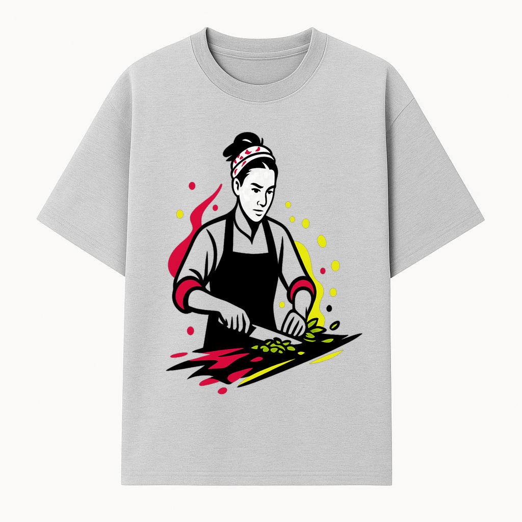 Chef Cutting Vegetables Graphic Tee | Cooking Apparel | Foodie Gift | Restaurant Uniform | Chef Artwork | Culinary T-Shirt - T-shirt 1758181716939.jpg
