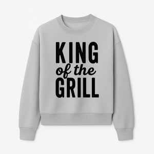 King Grill BBQ Apron - Funny Grilling Gift for Men, Cooking Accessories, BBQ Enthusiast Gear, Unique Kitchen Apparel - Sweatshirt 1758181717117.jpg