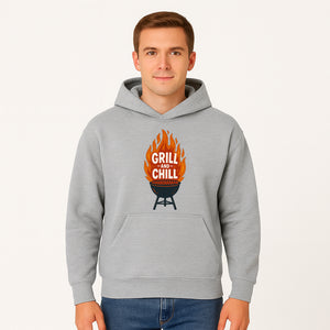 Grill and Chill BBQ Design Shirt, Funny Summer Cooking Apparel, Outdoor Picnic Gift, Grilling Lover Tee, Barbecue Party Clothing - Hoodie 1758181717187.jpg