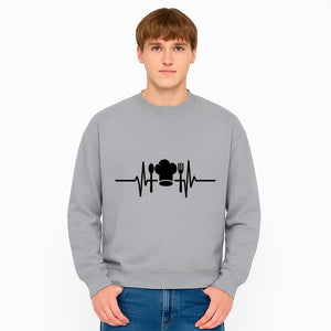Chef Heartbeat Kitchen Decor | Spoon Fork Cooking Graphic Tee | Culinary Passion Gift for Chefs, Foodies, and Cooks - Sweatshirt 1758181717357.jpg