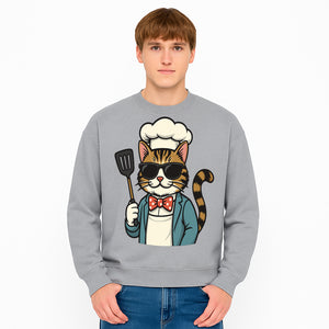Cute Cat Chef with Sunglasses and Spatula, Funny Cooking Gift for Cat Lovers, Kitchen Decor, Chef Apparel, Pet-Themed Merchandise - Sweatshirt 1758181717373.jpg
