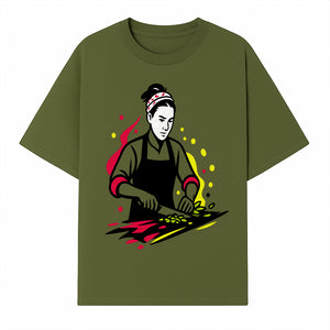 Chef Cutting Vegetables Graphic Tee | Cooking Apparel | Foodie Gift | Restaurant Uniform | Chef Artwork | Culinary T-Shirt - T-shirt 1758181717447.jpg