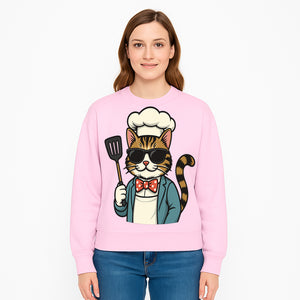 Cute Cat Chef with Sunglasses and Spatula, Funny Cooking Gift for Cat Lovers, Kitchen Decor, Chef Apparel, Pet-Themed Merchandise - Sweatshirt 1758181717530.jpg