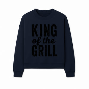 King Grill BBQ Apron - Funny Grilling Gift for Men, Cooking Accessories, BBQ Enthusiast Gear, Unique Kitchen Apparel - Sweatshirt 1758181717682.jpg