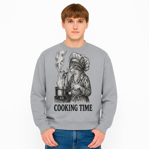 Cat Chef Cooking Time T-Shirt - Funny Cat Lover Gift, Culinary Humor, Kitchen Apparel for Animal Lovers, Unique Cooking Design - Sweatshirt 1758181717697.jpg