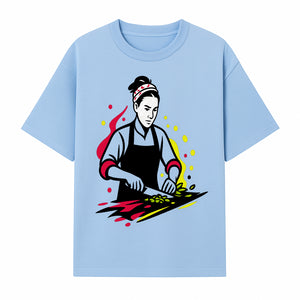 Chef Cutting Vegetables Graphic Tee | Cooking Apparel | Foodie Gift | Restaurant Uniform | Chef Artwork | Culinary T-Shirt - T-shirt 1758181717716.jpg